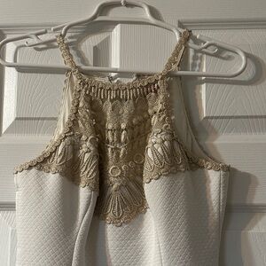 Lilly Pulitzer Elegant Cream and Gold Halter style dress